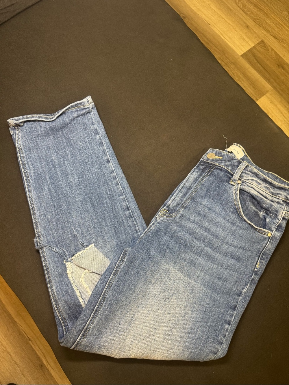 Risen Jeans -  Women's Light Blue Cropped Distressed Jeans